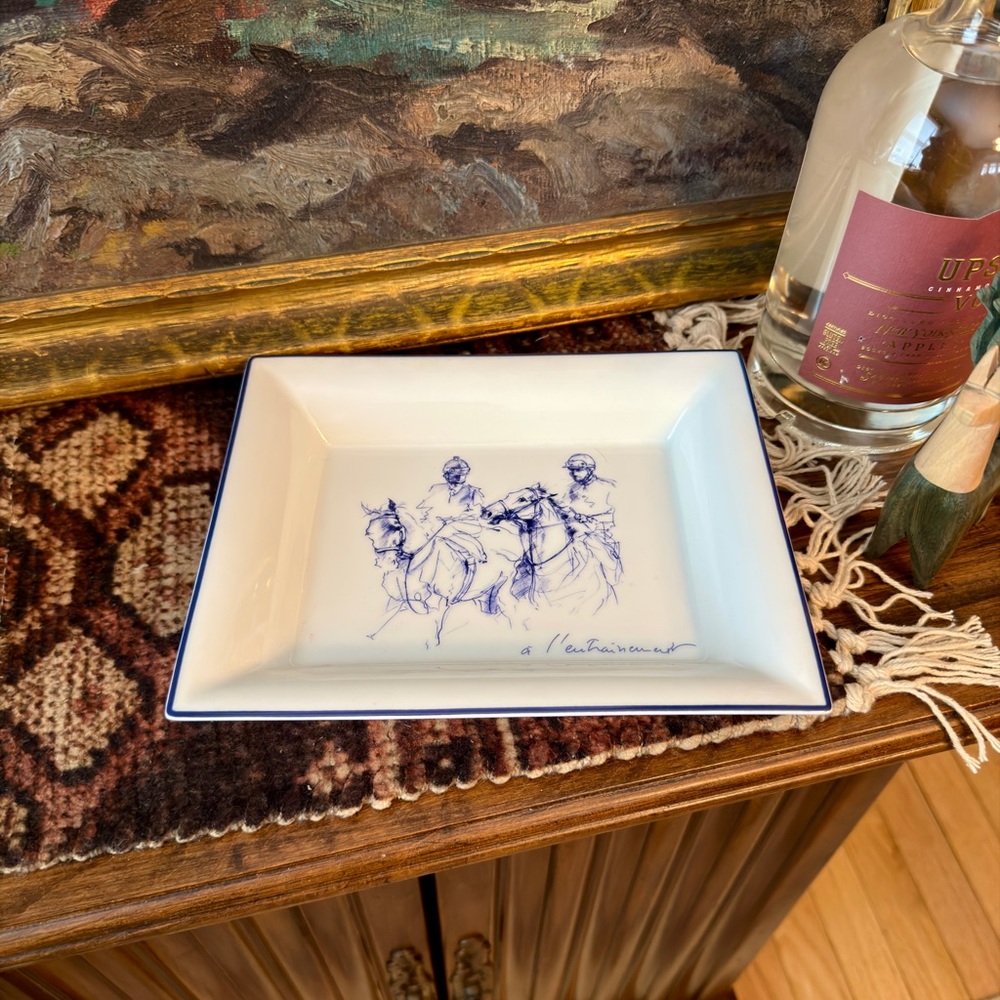 🚫SOLD🚫 Hermès Porcelain Vide Poche /Catchall Dish – Equestrian Design RARE